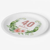 40 En Fabulous blozend roze script verjaardag Papieren Bordje (Gekanteld)