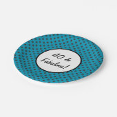 40 en Fabulous Blue Polka Dots Papieren Bordje (Gekanteld)