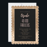 40 en Fabulous Blush Pink Black Scallop Verjaardag Kaart<br><div class="desc">Deze 40 en Fabulous uitnodiging is vrouwelijk met een scallop rand,  blush roze en veel sprankeling...  Glamoureus en elegant net als zij! Je kunt ook een persoonlijk bericht en haar naam toevoegen!</div>