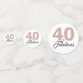 40 en Fabulous Blush Pink Glitter 40e verjaardag Confetti (Voorkanten)