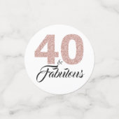 40 en Fabulous Blush Pink Glitter 40e verjaardag Confetti (Kleine voorkant)