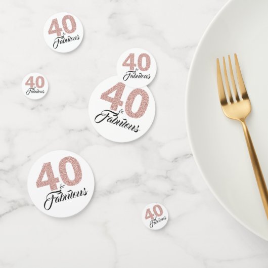 40 en Fabulous Blush Pink Glitter 40e verjaardag Confetti (Groep)