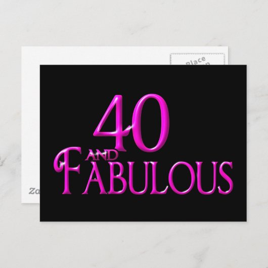 40 en Fabulous Briefkaart (Voorkant / Achterkant)