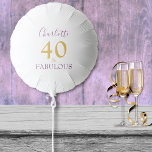40 en Fabulous Chic Elegant 40th Birthday Gold Ballon<br><div class="desc">Viel veertig en teken deze prachtige mijlpaal veertig jaar met de chic moderne elegantie en genade. Voeg jouw naam toe aan deze stijlvolle,  elegante,  minimalistische typografie in Gold en paars,  waarin u aankondigt dat u inderdaad 40 en Fabulous bent.</div>