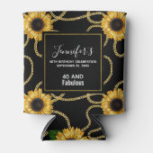 40 en Fabulous Classy Gele Zonnebloemen Patroon Blikjeskoeler (Voorkant)