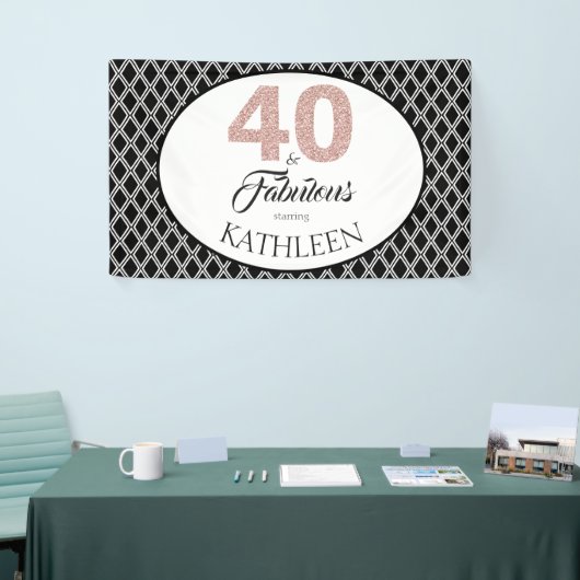 40 en Fabulous Custom 40th Birthday Spandoek (Beurs)