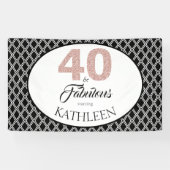 40 en Fabulous Custom 40th Birthday Spandoek (Horizontaal)