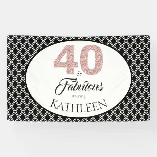 40 en Fabulous Custom 40th Birthday Spandoek (Horizontaal)