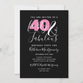 40 en Fabulous Elegant 40e verjaardag Kaart (Voorkant)