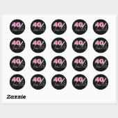 40 en Fabulous Elegant 40e verjaardag Ronde Sticker (Vel)
