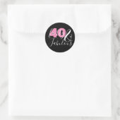 40 en Fabulous Elegant 40e verjaardag Ronde Sticker (Tas)