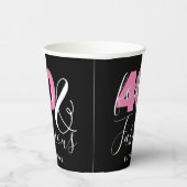 40 en Fabulous Elegant 40th Birthday, aangepast Papieren Bekers (Rechts)