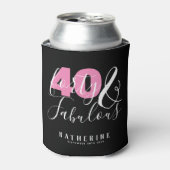 40 en Fabulous Elegant 40th Birthday Party Custom Blikjeskoeler (Blikje Voorkant)