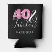 40 en Fabulous Elegant 40th Birthday Party Custom Blikjeskoeler (Voorkant)