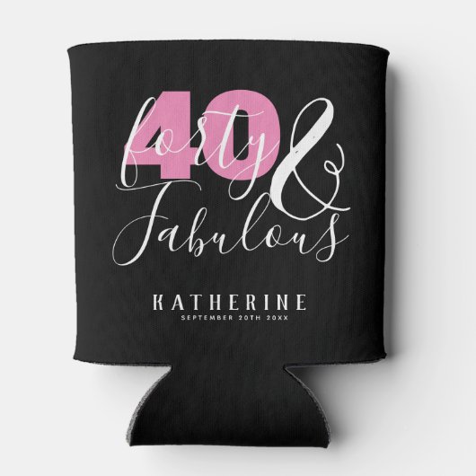 40 en Fabulous Elegant 40th Birthday Party Custom Blikjeskoeler (Achterkant)
