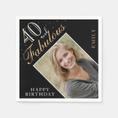 40 en Fabulous Elegant 40th Birthday Party Foto Servet (Voorkant)