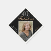 40 en Fabulous Elegant 40th Birthday Party Foto Servet (Hoek)