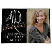 40 en Fabulous Elegant Black 40th Birthday Foto Groot Cadeauzakje (Voorkant)