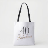 40 en Fabulous Elegant Black Script Birthday Tote Bag (Voorkant)