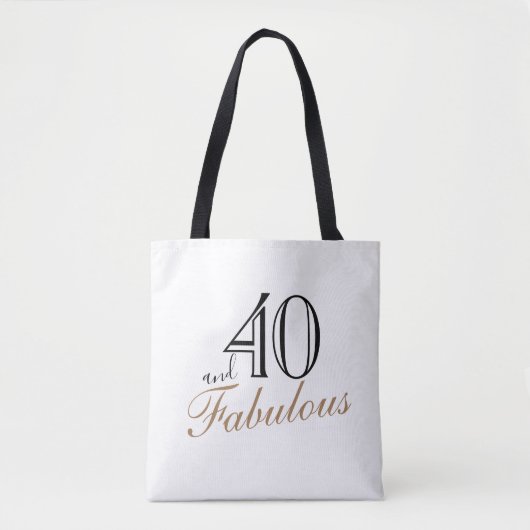 40 en Fabulous Elegant Black Script Birthday Tote Bag (Voorkant)