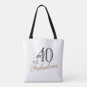 40 en Fabulous Elegant Black Script Birthday Tote Bag (Achterkant)
