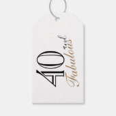 40 en Fabulous Elegant Script 40th Birthday Cadeaulabel (Voorkant)