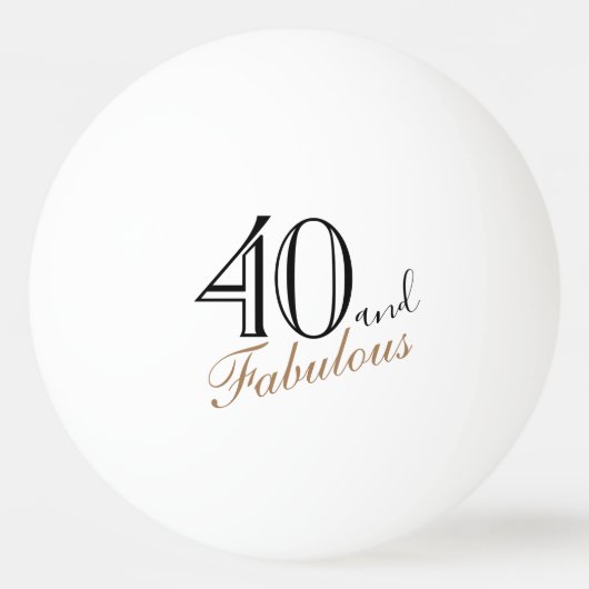 40 en Fabulous Elegant Script 40th Birthday Pingpongbal (Voorkant)