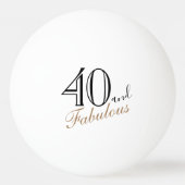 40 en Fabulous Elegant Script 40th Birthday Pingpongbal (Achterkant)