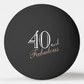 40 en Fabulous Elegant Script 40th Birthday Pingpongbal (Achterkant)