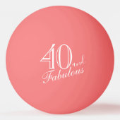 40 en Fabulous Elegant Script Pink 40th Birthday Pingpongbal (Voorkant)