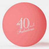 40 en Fabulous Elegant Script Pink 40th Birthday Pingpongbal (Achterkant)