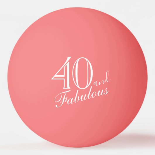 40 en Fabulous Elegant Script Pink 40th Birthday Pingpongbal (Achterkant)