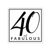 40 en Fabulous Elegant Script Typografie Rubberstempel (Afrduk)