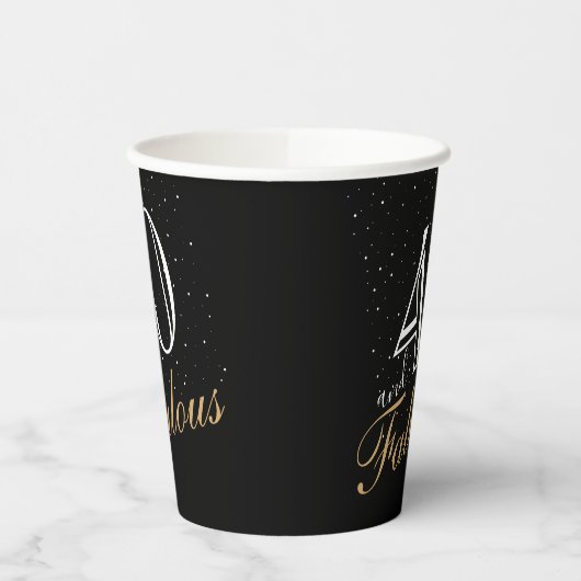40 en Fabulous Elegant Wit Script Verjaardag Papieren Bekers (Links)