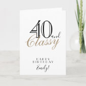 40 en Fabulous Elegante Typografie 40e Verjaardag Kaart (Voorkant)