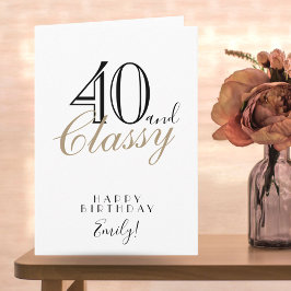40 en Fabulous Elegante Typografie 40e Verjaardag Kaart
