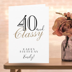 40 en Fabulous Elegante Typografie 40e Verjaardag Kaart