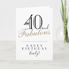 40 en Fabulous Elegante Typografie 40ste Verjaarda Kaart