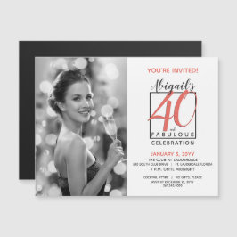 40 en Fabulous (Elke Verjaardag) Viering 🎂 Magnetische Uitnodiging