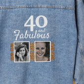 40 en Fabulous Faux Glitter 2 Foto 40e Verjaardag Denim Jacket