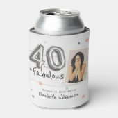 40- en Fabulous Folie ballonbanden Fotodag Blikjeskoeler (Blikje Voorkant)