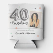 40- en Fabulous Folie ballonbanden Fotodag Blikjeskoeler (Voorkant)