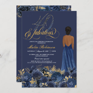 40 en Fabulous Formal Elegant Sapphire Birthday Kaart