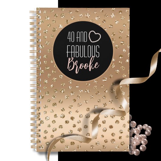 40 en Fabulous Glam Chic Girly Gold Black Blush Planner
