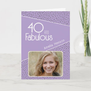 40 en Fabulous Glitter Foto 40e Verjaardag Kaart