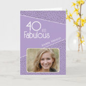 40 en Fabulous Glitter Foto 40e verjaardag Kaart (Gele Bloem)