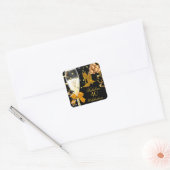 40- en Fabulous Gold Black-schotels op zaterdag Vierkante Sticker (Envelop)