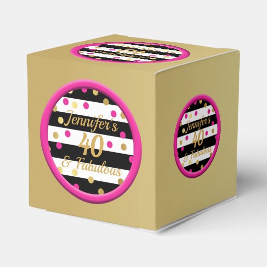 40 en Fabulous Gold Cupcake Box Bedankdoosjes (Achterkant)