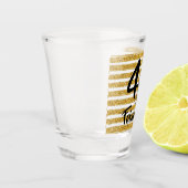 40 en Fabulous Gold Faux Glitter Custom Shot Glas (Links)