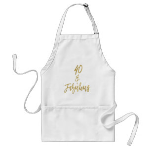 40 en "Fabulous Gold Foil Birthday Apron" Standaard Schort